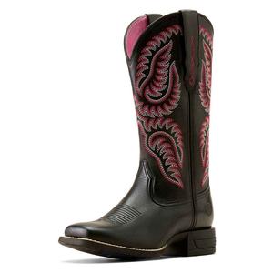 Cattle Caite StretchFit 12-in Cowgirl Boots Black Deetan/Madison - Item # 49835