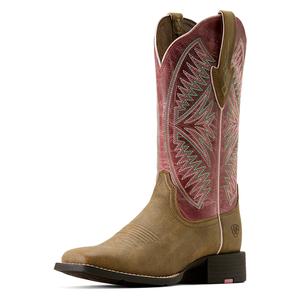 Round Up Ruidoso 12-in Cowgirl Boots Brown Bomber/Rose - Item # 49842