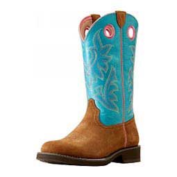 Elko 11-in Cowgirl Boots Chestnut/Blue - Item # 49845