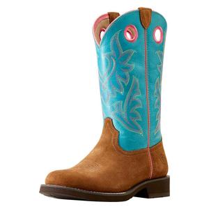 Elko 11-in Cowgirl Boots Chestnut/Blue - Item # 49845