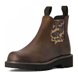 Fatbaby Twin Gore 5.5-in Cowgirl Boots Distressed Brown/Leopard - Item # 49846