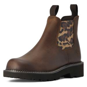 Fatbaby Twin Gore 5.5-in Cowgirl Boots Distressed Brown/Leopard - Item # 49846
