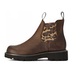 Fatbaby Twin Gore 5.5-in Cowgirl Boots Distressed Brown/Leopard - Item # 49846