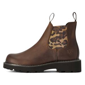 Fatbaby Twin Gore 5.5-in Cowgirl Boots Distressed Brown/Leopard - Item # 49846