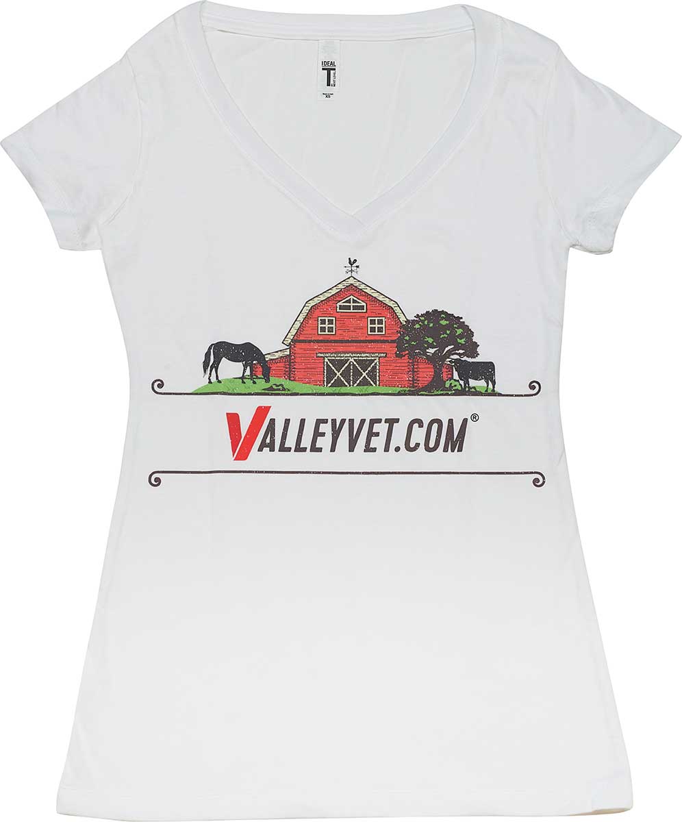 Valley Vet Valley Vet Farm Scene Logo VNeck TShirt Womens Clothing