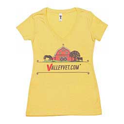 Valley Vet Farm Scene Logo V-Neck T-Shirt Banana - Item # 50137