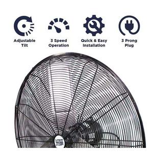 Maxx Air 30-in 3-Speed Wall Mount Fan Black - Item # 50149