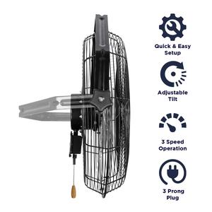 Maxx Air 18-in 3-Speed Wall Mount Fan Black - Item # 50195