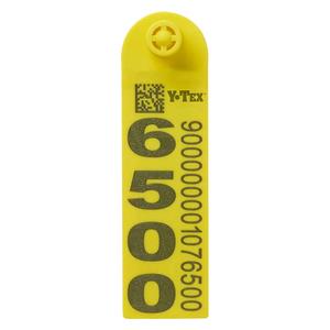 UHF EID Strip Tag 1 Side Imprint Single Ear Tag Yellow - Item # 50315