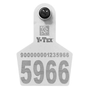 UHF EID Panel Tag 2 Side Imprint Single Ear Tag White - Item # 50318
