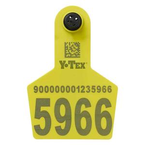 UHF EID Panel Tag 2 Side Imprint Single Ear Tag Yellow - Item # 50318