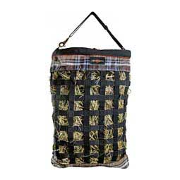 One Flake Slow Horse Hay Feeder with Rim Black Plaid Small Holes - Item # 50324