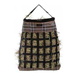 Two Flake Slow Horse Hay Feeder with Rim Black Plaid Large Holes - Item # 50325