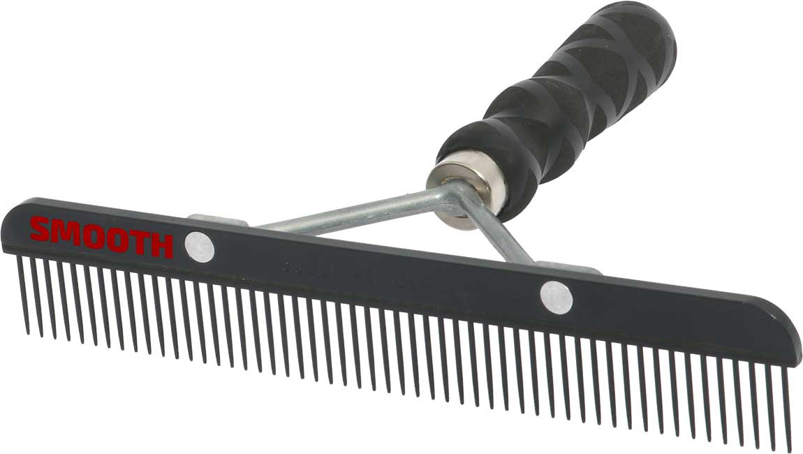 flat spine groomers comb Pet Combs Chris Christensen NTS Staggered 1 1/4 Tooth Buttercomb 6" #011 a flat back design for comfort and ease of use SureGrip Flat Slicker Brush Small