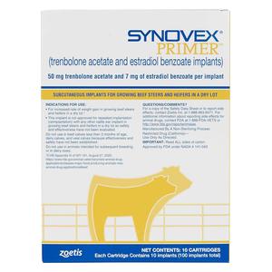 Synovex Primer Beef Cattle Implant 100 dose - Item # 50394