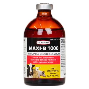 Maxi-B 1000 for Cattle, Swine and Sheep 100 ml - Item # 50436