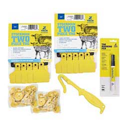 Stockman 2-piece Blank Calf ID Ear Tag Bundle Yellow - Item # 50533
