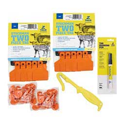 Stockman 2-piece Blank Calf ID Ear Tag Bundle Orange - Item # 50533