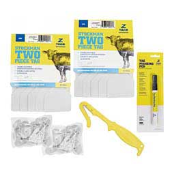 Stockman 2-piece Blank Cow ID Ear Tag Bundle White - Item # 50534