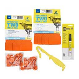 Stockman 2-piece Blank Cow ID Ear Tag Bundle Orange - Item # 50534