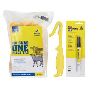 No-Snag Blank Calf ID Ear Tag Bundle Yellow - Item # 50535