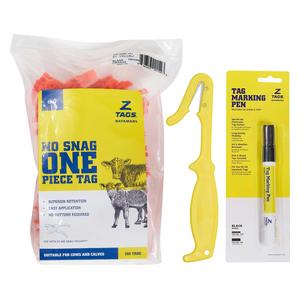 No-Snag Blank Calf ID Ear Tag Bundle Orange - Item # 50535