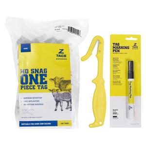 No-Snag Blank Cow ID Ear Tag Bundle White - Item # 50536
