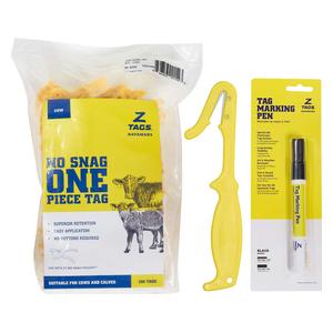 No-Snag Blank Cow ID Ear Tag Bundle Yellow - Item # 50536