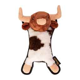 Wrangler Cow Flattie Plush Dog Toy with Ball and Rope Brown - Item # 50584