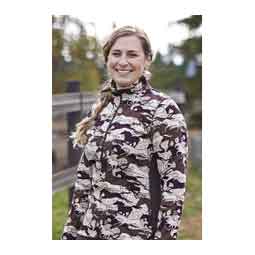 Plush Printed Half Zip Womens Fleece Top Vinyard Gallop - Item # 50789