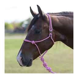 Easy-On Rope Horse Halter with Lead Pink - Item # 50807