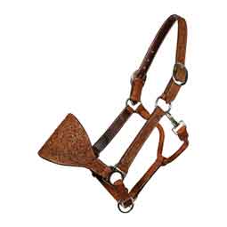 Floral Roughout Bronc Halter Chocolate - Item # 50813