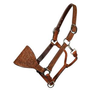 Floral Roughout Bronc Halter Chocolate - Item # 50813