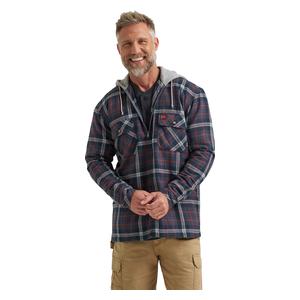 Mens Riggs Workwear Hooded Flannel Jacket Ink/Red Plaid - Item # 50873