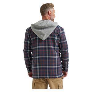 Mens Riggs Workwear Hooded Flannel Jacket Ink/Red Plaid - Item # 50873