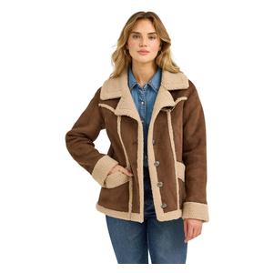 Womens Faux Shearling Barn Coat Brown - Item # 50875