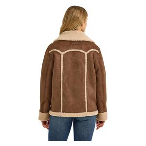 Womens Faux Shearling Barn Coat Brown - Item # 50875