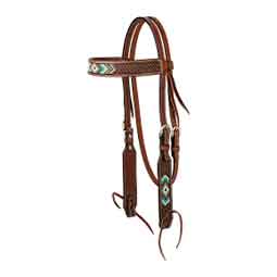 Beaded 5/8-in Browband Horse Headstall Chestnut - Item # 50892