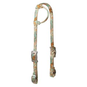 Poly Sliding Ear Horse Headstall Retro Flower - Item # 50993