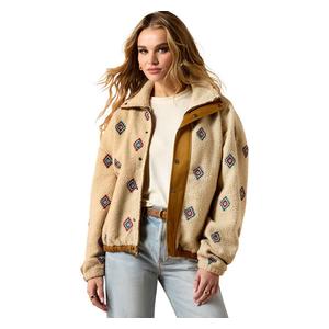 Sherpa Blocked Womens Jacket Southwest Motif - Item # 51025
