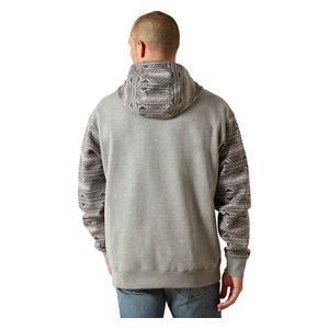 Southwestern Color Block Mens Hoodie Gray Serape - Item # 51040