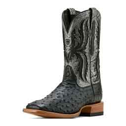 Drifter 11-in Cowboy Boots Black Full Quill Ostrich - Item # 51051