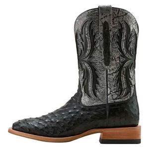 Drifter 11-in Cowboy Boots Black Full Quill Ostrich - Item # 51051