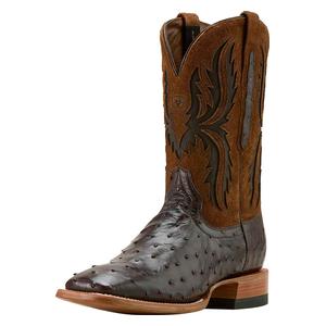 Drifter 11-in Cowboy Boots Espresso Full Quill Ostrich - Item # 51051