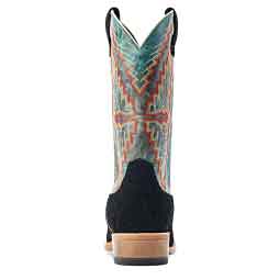 Futurity Showman 13-in Cowboy Boots Black Roughout/Roaring Turquoise - Item # 51057