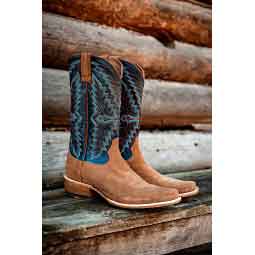 Futurity Showman 13-in Cowboy Boots Dijon Roughout/Blue - Item # 51057