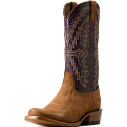 Futurity Showman 13-in Cowboy Boots Foothill Brown Roughout/Violet - Item # 51057