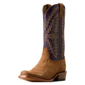 Futurity Showman 13-in Cowboy Boots Foothill Brown Roughout/Violet - Item # 51057