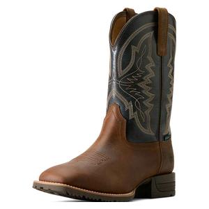 Hybrid Ranchwork 11-in Waterproof Cowboy Boots Taupe/Dark Denim - Item # 51065