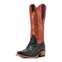 Futurity Revival 13-in Full Quill Ostrich Cowgirl Boots Jet Black/Sunshine - Item # 51086